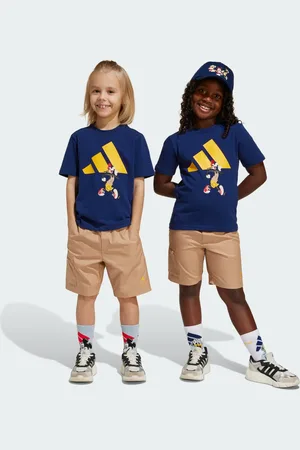 adidas Conjunto Playera y Pants Corto x Disney Mickey Mouse (Niños) Dark Azul - Niño