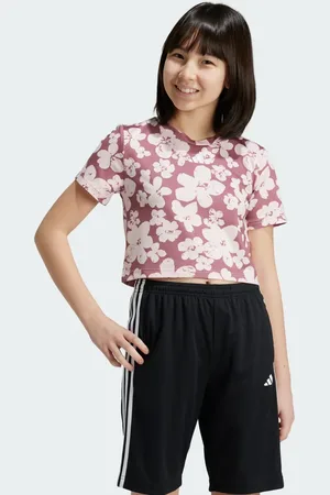 adidas Playera de Entrenamiento Corta Train Essentials Seasonal Estampada Preloved Crimson - Niño