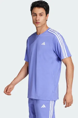 adidas Playera Own The Run 3 Franjas Semi Cobalto Azul - Hombre