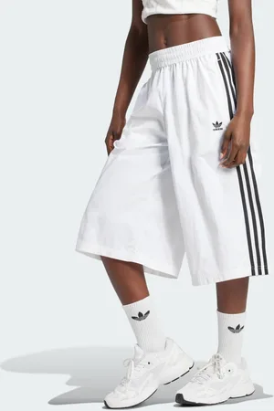 adidas Shorts Capri Adilenium Season 2 3 Tiras (Unisex) Blanco - Mujer