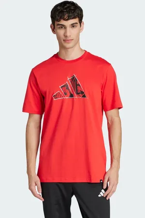 adidas Playera Logo Estampada Pure Ruby - Hombre
