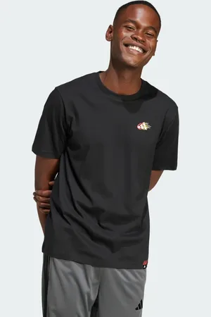 adidas Playera Lounge Mini Embroidery Estampada Negro - Hombre