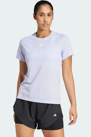 adidas Playera Aeroready Train Essentials Minimal Branding Cuello Redondo Violeta Tone - Mujer