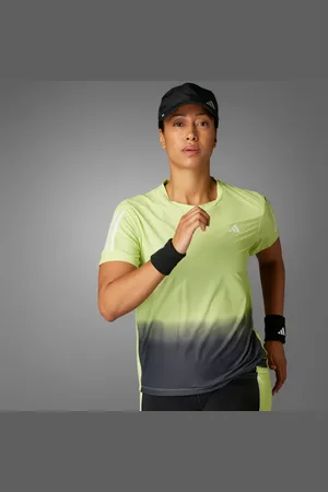 adidas Playera Own The Run Climacool Colorblock Pulse Lime - Mujer