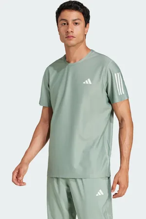 adidas Playera Own The Run Plata Verde - Hombre