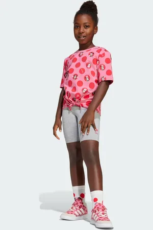 adidas Conjunto Playera y Mallas Cortas x Disney Minnie Mouse (Niñas) Rosa Fusion - Niño