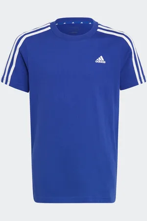 adidas Playera Essentials 3 Franjas Algodón Semi Lucid Azul - Niño