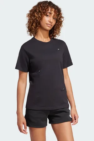 adidas Playera Lounge Slide Estampada Negro - Mujer