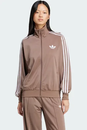 adidas Chamarra Deportiva Adicolor Classic Firebird Holgada Trace Marrón - Mujer