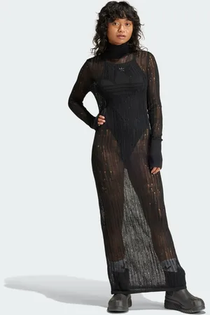 adidas Vestido Largo Fashion Knit Trifolio Negro - Mujer