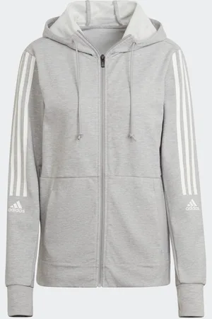 adidas Chamarra Con Gorro Aeroready Made For Training Medium Gris Gris - Mujer