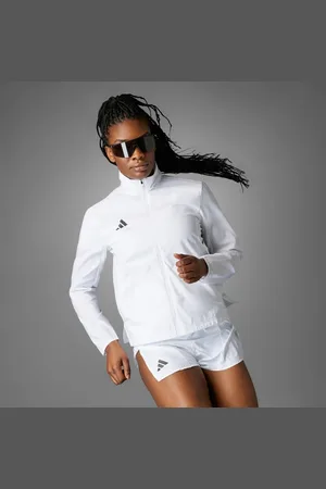 adidas Chamarra Adizero Essentials Running Blanco - Mujer