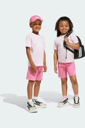 adidas Conjunto Playera y Shorts Essentials (Niños) Clear Rosa - Niño