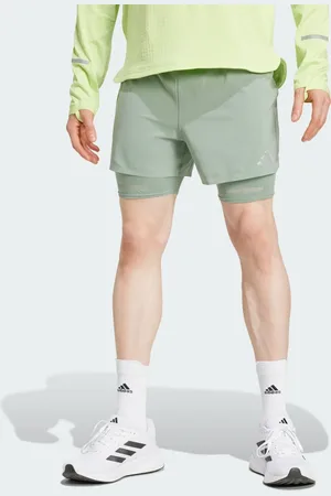 adidas 2 en 1 Ultimate Running Reflectantes Plata Verde - Hombre