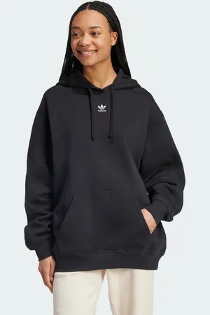 adidas Sudadera Con Gorro Essentials Oversized Fleece Negro - Mujer