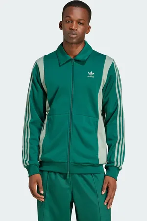 adidas Chamarra Deportiva Adicolor Panel Collegiate Verde - Hombre