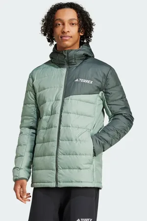 adidas Chamarra Térmica Ligera Terrex Multi Con Gorro Plata Verde - Hombre