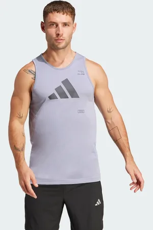 adidas Playera Sin Mangas Estampada All-gym Category Plata Violeta - Hombre