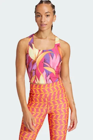 adidas Playera Sin Mangas de Training x Farm Rio Bold Rosa - Mujer