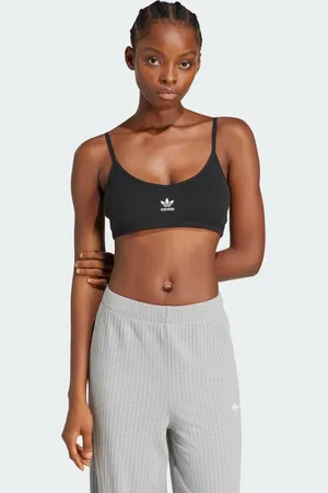 adidas Top Bralette Canelado Essentials Negro - Mujer