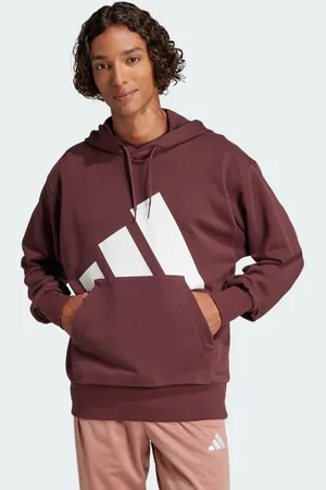 adidas Buzo Con Capucha Essentials Logo Grande Felpa Francesa Aurora Ruby - Hombre