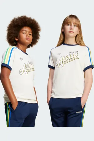 adidas Camiseta 3 Rayas Blanco - Niño