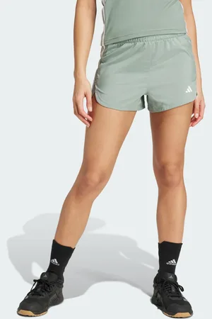 adidas Pacer Training 3 Franjas Tejidos Corte Alto Plata Verde - Mujer