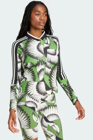 adidas Playera Manga Larga x Farm Crema Blanco - Mujer