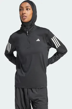 adidas Chamarra Own The Run Cierre Corto Negro - Mujer