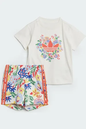 adidas Conjunto de Shorts y Playera Originals x Liberty London Kids Blanco - Niño