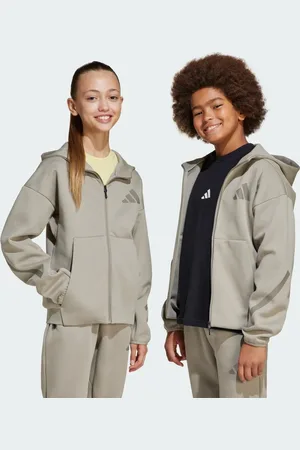 adidas Chamarra Deportiva Con Gorro Z.N.E. Cierre Frontal Kids Putty Beige - Niño
