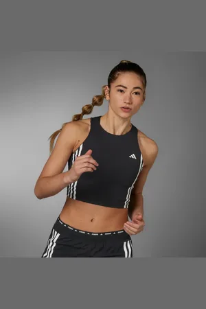 adidas Playera Sin Mangas de Running Own The Run 3 Franjas Negro - Mujer