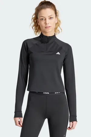 adidas Sudadera Train Essentials Minimal Branding 1/4 Zip Negro - Mujer