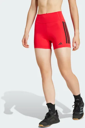 adidas Mallas Cortas 1/4 Optime 3 Franjas Pure Ruby - Mujer