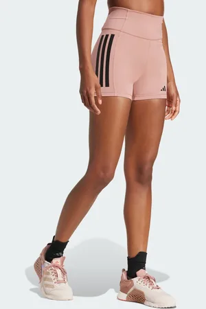 adidas Mallas Cortas 1/4 Optime 3 Franjas Warm Clay - Mujer