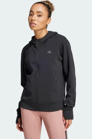 adidas Sudadera Con Gorro Designed 4 Training Cierre Frontal Negro - Mujer