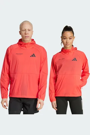 adidas Sudadera Con Gorro Adizero Road to Records (Unisex) Semi Lucid Rojo - Unisex