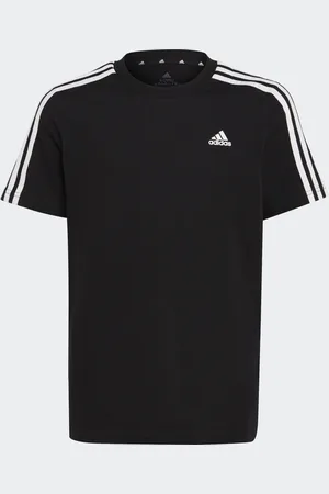 adidas Playera Essentials 3 Franjas Algodón Negro - Niño