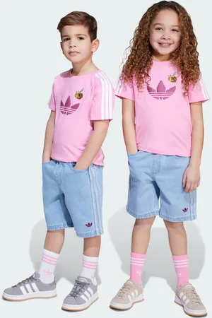 adidas Conjunto Playera y Shorts Originals x Minecraft Bliss Rosa - Niño