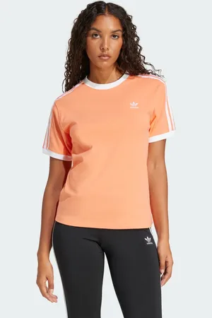 adidas Playera 3 Franjas Semi Coral - Mujer
