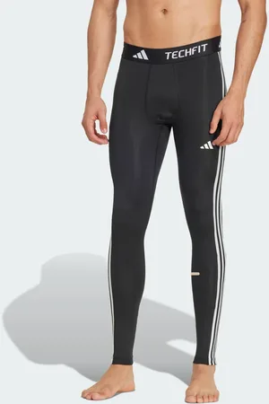 adidas Mallas Largas de Compresión Techfit 3 Franjas Negro - Hombre