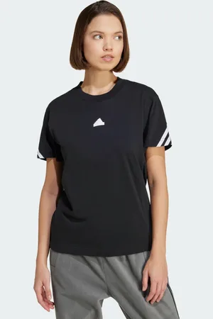 adidas Playera Future Icons 3 Franjas Negro - Mujer