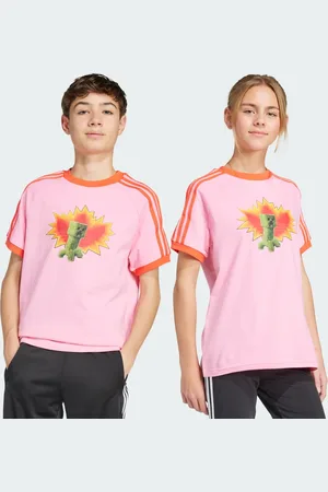 adidas Playera Graphic Originals x Minecraft Bliss Rosa - Niño