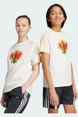 adidas Playera Graphic Originals x Minecraft Off Blanco - Niño