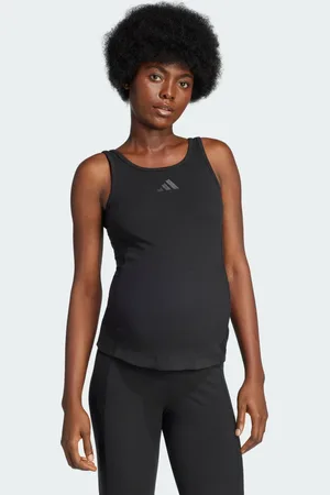 adidas Playera Sin Mangas Acanalada (Maternidad) Negro - Mujer