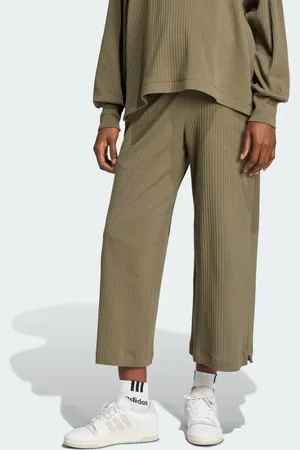 adidas Pants Acanalados Largo 7/8 Corte Alto (Maternidad) Olive Strata - Mujer