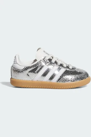 adidas Tenis Samba OG Cordones Elásticos Niños Plata Gris - Niño