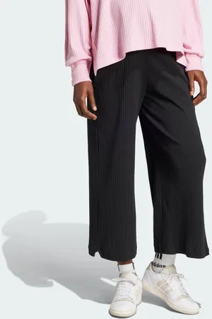 adidas Pants Acanalados Largo 7/8 Corte Alto (Maternidad) Negro - Mujer
