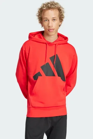 adidas Sudadera Con Gorro Essentials Logo Grande Felpa Francesa Pure Ruby - Hombre