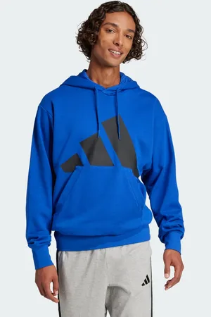 adidas Sudadera Con Gorro Essentials Logo Grande Felpa Francesa Royal Azul - Hombre